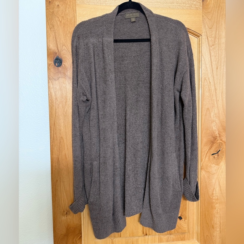 Cozy Brown Open-Front Cardigan